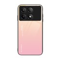 For Xiaomi Poco F6 Pro Gradient Color Glass Phone Case(Yellow Pink)