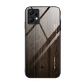 For Xiaomi Redmi Note 12 4G Global Wood Grain Glass TPU Phone Case(Black)