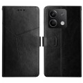 For Xiaomi Redmi Note 13 4G Y-shaped Pattern Flip Leather Phone Case(Black)