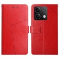 For Xiaomi Redmi Note 13 4G Y-shaped Pattern Flip Leather Phone Case(Red)