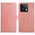 For Xiaomi Redmi Note 13 4G Y-shaped Pattern Flip Leather Phone Case(Pink)