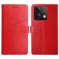 For Xiaomi Redmi Note 13 Pro 4G Global Y-shaped Pattern Flip Leather Phone Case(Red)