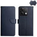 For Xiaomi Redmi Note 13 Global Genuine Leather Fingerprint-proof Flip Phone Case(Blue)