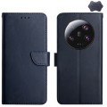 For Xiaomi 14 Ultra Genuine Leather Fingerprint-proof Flip Phone Case(Blue)