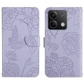 For Xiaomi Redmi Note 13 Pro 4G Global Skin Feel Butterfly Embossed Flip Leather Phone Case(Purple)