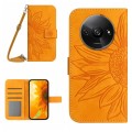 For Xiaomi Redmi A3 Skin Feel Sun Flower Embossed Flip Leather Phone Case with Lanyard(Yellow)