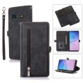 For Samsung Galaxy S10 Zipper Card Slot Buckle Wallet Leather Phone Case(Black)