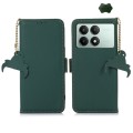 For Xiaomi Redmi K70E / Poco X6 Pro Genuine Leather Magnetic RFID Leather Phone Case(Green)