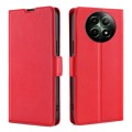 For Realme 12 5G Ultra-thin Voltage Side Buckle Horizontal Flip Leather Phone Case(Red)