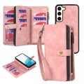 For Samsung Galaxy S21+ 5G Zipper Wallet Detachable MagSafe Leather Phone Case(Pink)