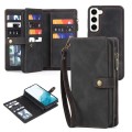 For Samsung Galaxy A22 5G Zipper Wallet Detachable MagSafe Leather Phone Case(Black)