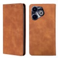 For Infinix Hot 40i Skin Feel Magnetic Leather Phone Case(Light Brown)