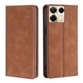 For Infinix Note 40 Pro 5G Skin Feel Magnetic Leather Phone Case(Light Brown)