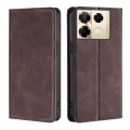 For Infinix Note 40 Pro 4G Skin Feel Magnetic Leather Phone Case(Dark Brown)