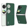 For Huawei Pocket 2 ABEEL Genuine Leather Silky Soft Black Edge Phone Case(Green)