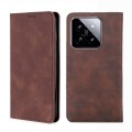For Xiaomi 14 Skin Feel Magnetic Leather Phone Case(Dark Brown)