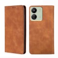 For Xiaomi Redmi 13C Skin Feel Magnetic Leather Phone Case(Light Brown)
