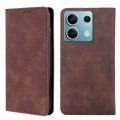 For Xiaomi Redmi Note 13 4G Skin Feel Magnetic Leather Phone Case(Dark Brown)