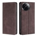 For Xiaomi Civi 4 Pro Skin Feel Magnetic Leather Phone Case(Dark Brown)