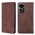 For Huawei nova 12 5G Skin Feel Magnetic Leather Phone Case(Dark Brown)