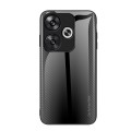For Xiaomi Poco F6 Texture Gradient Glass TPU Phone Case(Black)