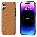 For Samsung Galaxy A05 ABEEL Carbon Fiber Texture Protective Phone Case(Light Brown)