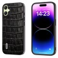 For Samsung Galaxy A05 ABEEL Crocodile Texture Genuine Leather Phone Case(Black)
