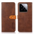 For Xiaomi 14 Pro KHAZNEH Cowhide Texture Flip Leather Phone Case(Brown)