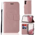 For Samsung Galaxy S23+ 5G Global Wind Chime Owl Embossing Pattern Leather Phone Case(Rose Gold)