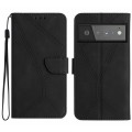 For Google Pixel 6 Pro Stitching Embossed Leather Phone Case(Black)