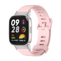 For Redmi Watch 3 Mijobs Flat Hole Breathable TPU Watch Band(Pink+Silver)