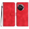 For OnePlus 12 Heart Pattern Skin Feel Leather Phone Case(Red)