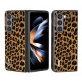For Samsung Galaxy Z Fold5 ABEEL Black Edge Leopard Phone Case(Golden)