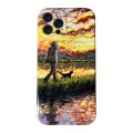 For iPhone 15 Plus Oil Painting Pattern Glossy PC Phone Case(Sunset)