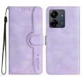 For Xiaomi Redmi 13C Heart Pattern Skin Feel Leather Phone Case(Purple)
