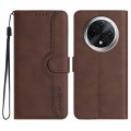 For Xiaomi Redmi A3 Pro Heart Pattern Skin Feel Leather Phone Case(Brown)