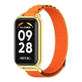 For Redmi Band 2 Mijobs Metal Shell Nylon Breathable Watch Band(Orange Gold)