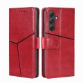 For Samsung Galaxy A54 5G Geometric Stitching Leather Phone Case(Red)