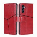 For Samsung Galaxy M14 5G Geometric Stitching Leather Phone Case(Red)