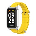 For Redmi Band 2 Mijobs Metal Shell Ocean Silicone Watch Band(Yellow Silver)