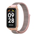 For Redmi Band 2 Mijobs Metal Shell Breathable Nylon Loop Watch Band(Pink Rose Gold)