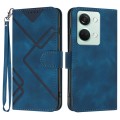 For OnePlus Ace 2V Line Pattern Skin Feel Leather Phone Case(Royal Blue)