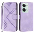 For OnePlus Ace 2V Line Pattern Skin Feel Leather Phone Case(Light Purple)