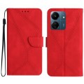 For Xiaomi Redmi 13C 4G Stitching Embossed Leather Phone Case(Red)