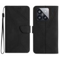 For Xiaomi 14 Stitching Embossed Leather Phone Case(Black)