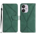 For Xiaomi Redmi 13C 5G Stitching Embossed Leather Phone Case(Green)