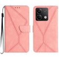 For Xiaomi Redmi Note 13 4G Global Stitching Embossed Leather Phone Case(Pink)