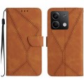 For Xiaomi Redmi Note 13 4G Global Stitching Embossed Leather Phone Case(Brown)