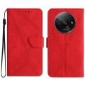 For Xiaomi Redmi A3 Stitching Embossed Leather Phone Case(Red)