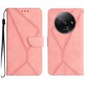 For Xiaomi Redmi A3 Stitching Embossed Leather Phone Case(Pink)